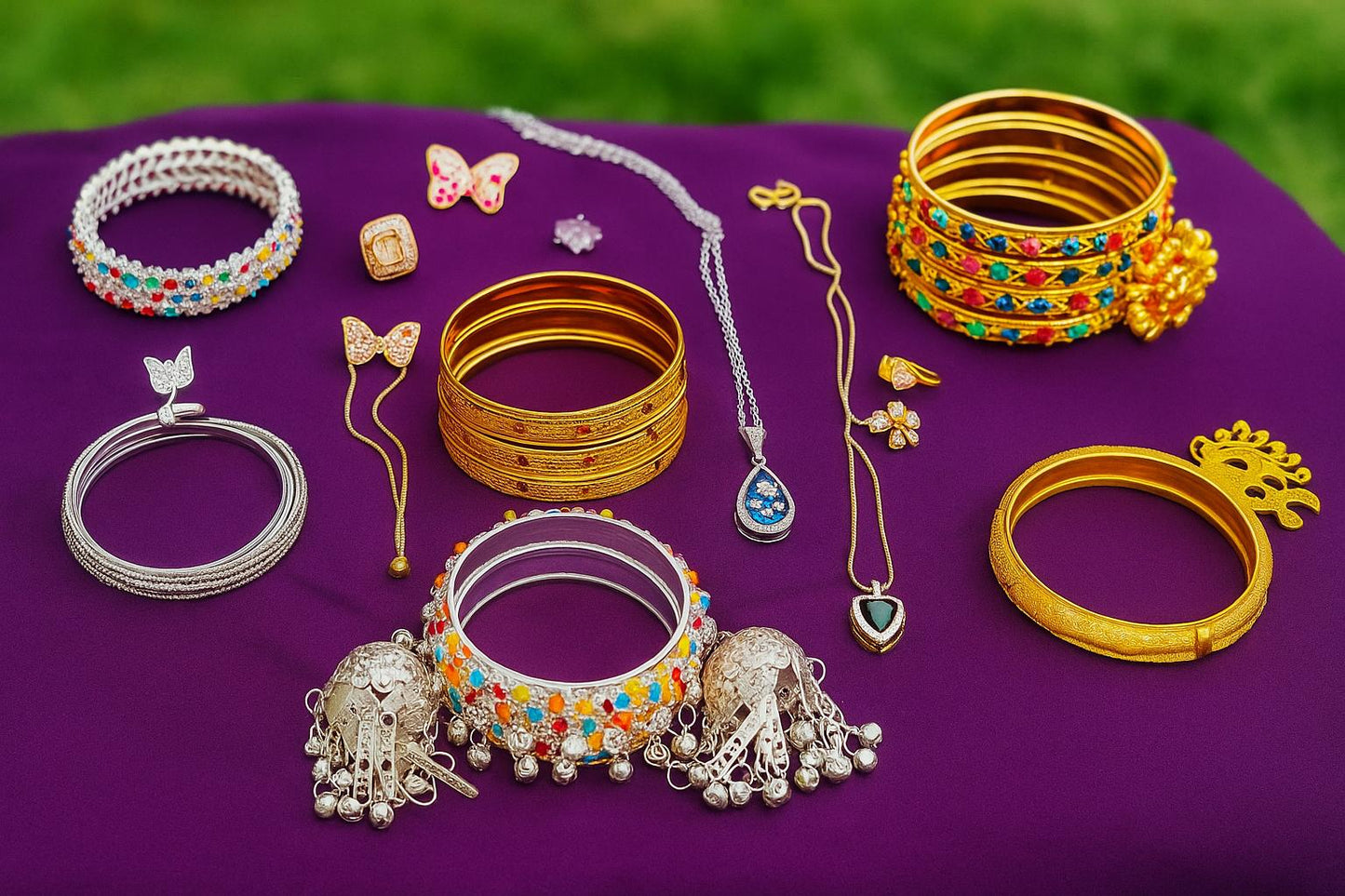 Golden Color Indian Jewellery Deal Limited Stock