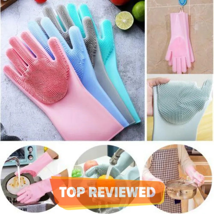 Magic Reusable Silicone Gloves with Wash