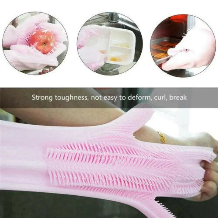 Magic Reusable Silicone Gloves with Wash