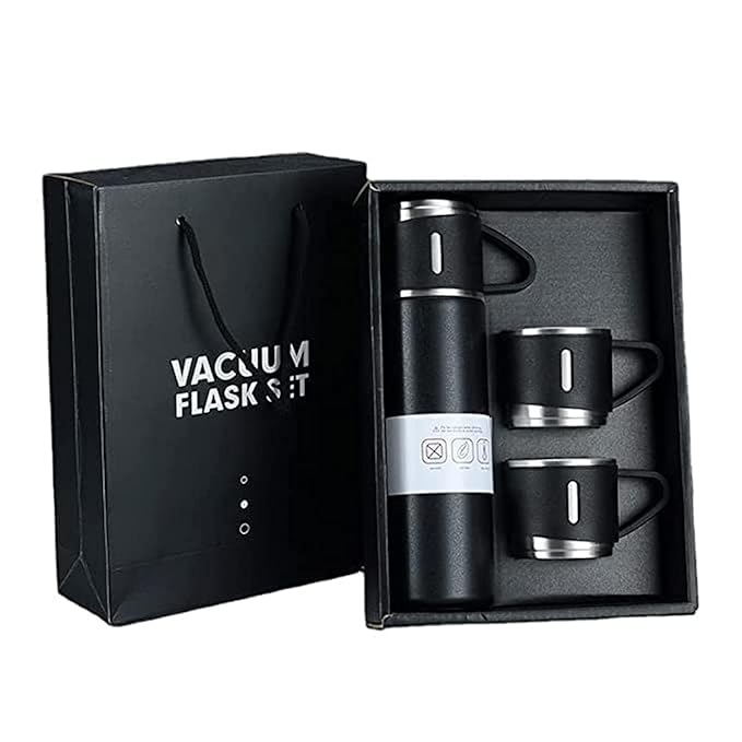 Vaccum Flask Set Bottle Stainless (Hot & Cold) With 3 Cups